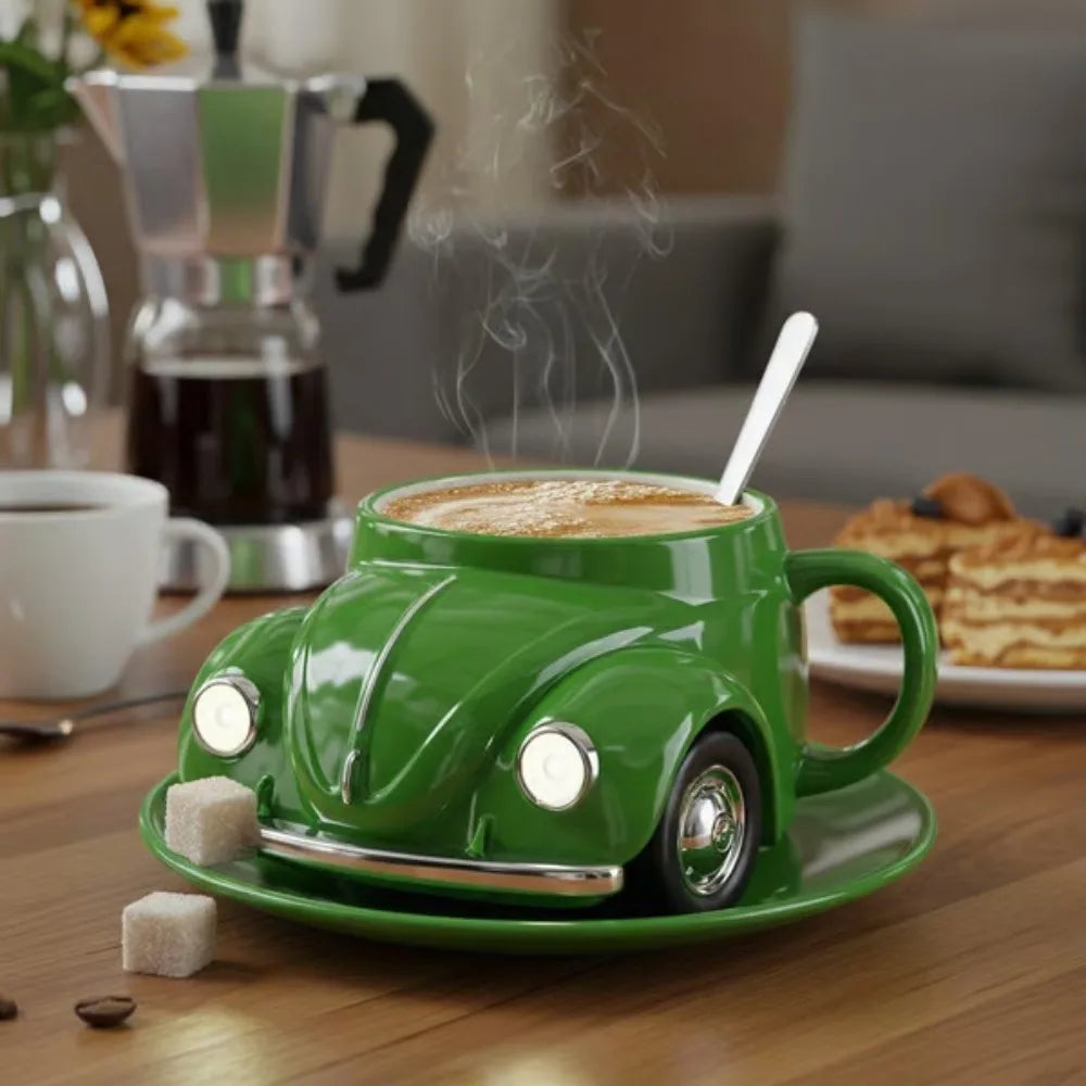 Handmade Beetle Shaped Mug with 321 Ml Capacity for Beetle Lovers Gift