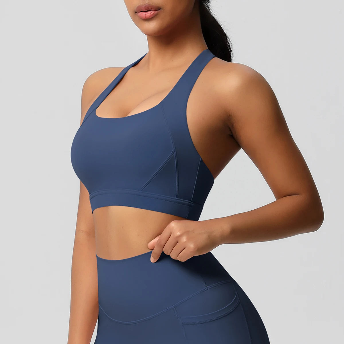 Women’s Yoga Bra Crop Top Nylon Elastane Supportive Sling Back