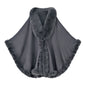 Women Faux Fur Neck Winter Poncho Overcoat Cape Thick White Black Warm Shawl Cloak Big Pendulum Cardigan Loose Coat