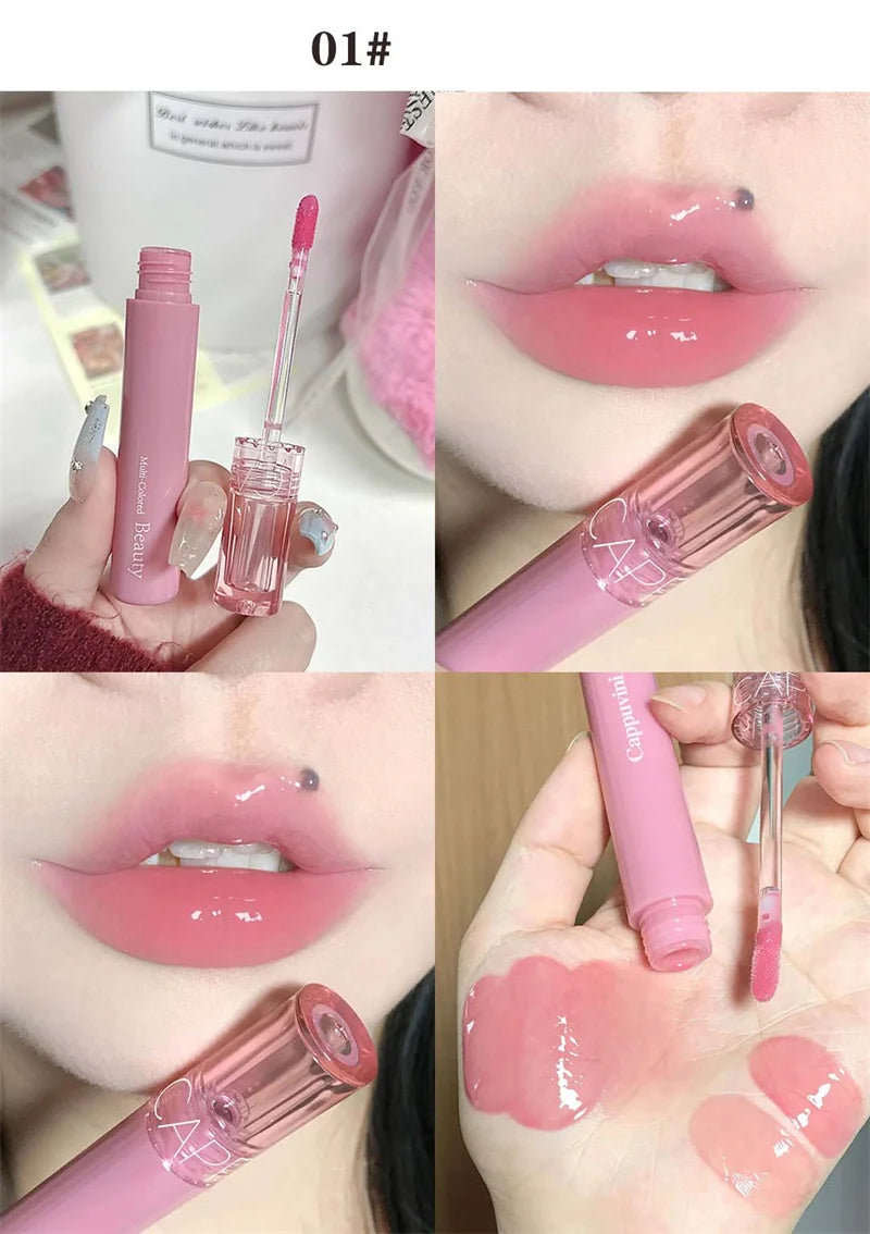 Hydrating Lip Gloss with Glassy Shine for Everyday Wear Rich Color