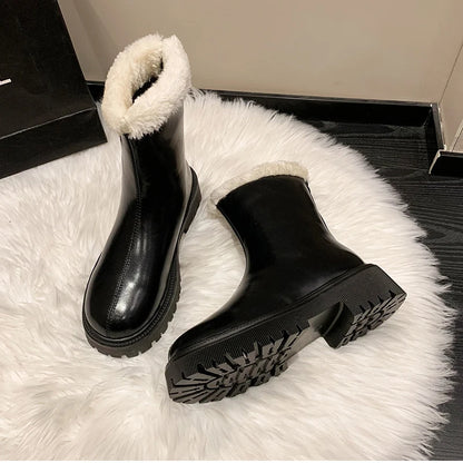 Winter Women Warm Plush Ankle Boots - Comfort Non-Slip Big Size Cotton Short Boots