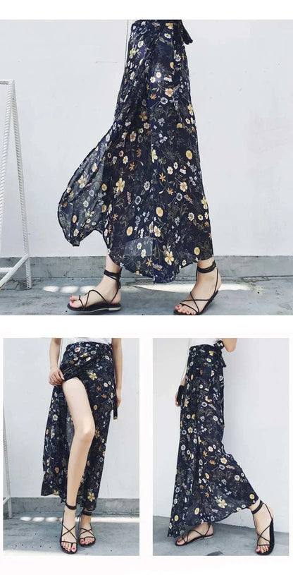 Women's Linen Skirt Wrap With High Waist A-Line Midi Silhouette And Lightweight Draping