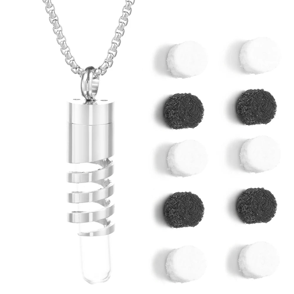 Women’s Diffuser Necklace Stainless Steel Bottle Oil Storage