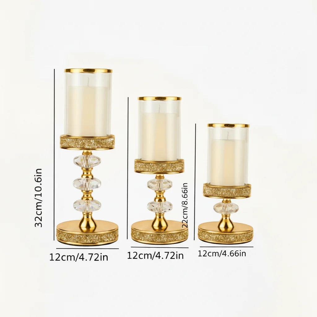 Candle holder with shade, available singly or as a set