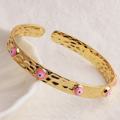 Women’s gold-plated evil eye crystal cuff bracelet