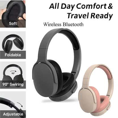 Wireless Over-Ear Headphones With ANC Bluetooth 5.3 HD Mic