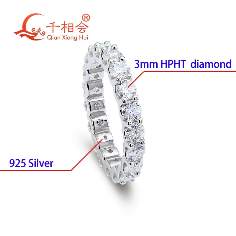 Lab-Grown Diamond Ring Full Eternity Unisex With D Color VS Clarity