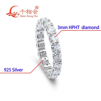 Lab-Grown Diamond Ring Full Eternity Unisex With D Color VS Clarity