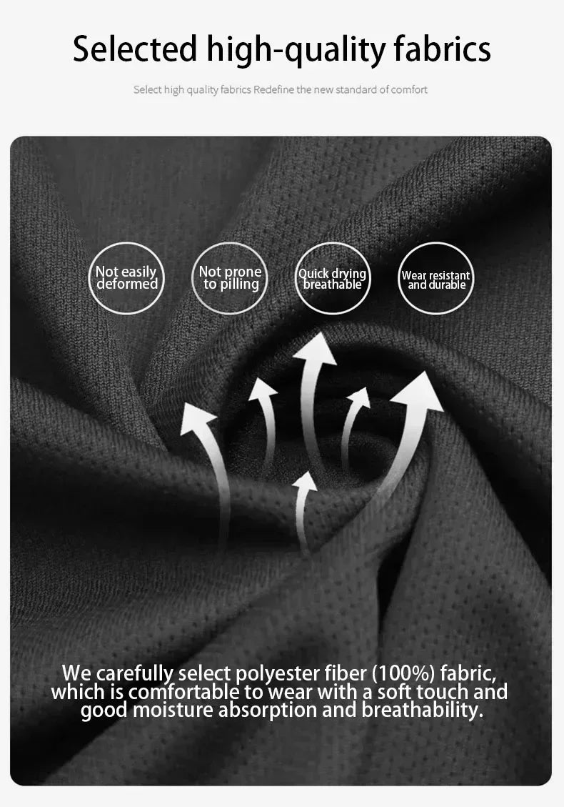 Close-up of black breathable knit fabric with a textured surface for this sporty set for athletic training sessions.