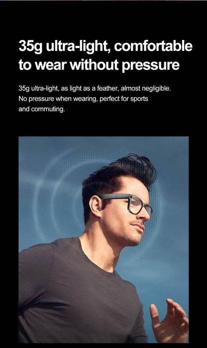 Smart Glasses  Recording Videos AI Photo Recognition Answer Translation 260mAh Large Battery IP65 Waterproof Bluetooth Glasses