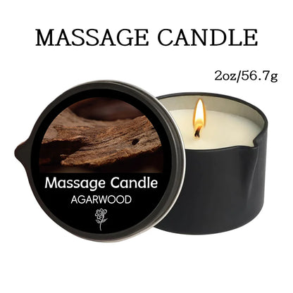 Scented massage oil candle for an evening ritual