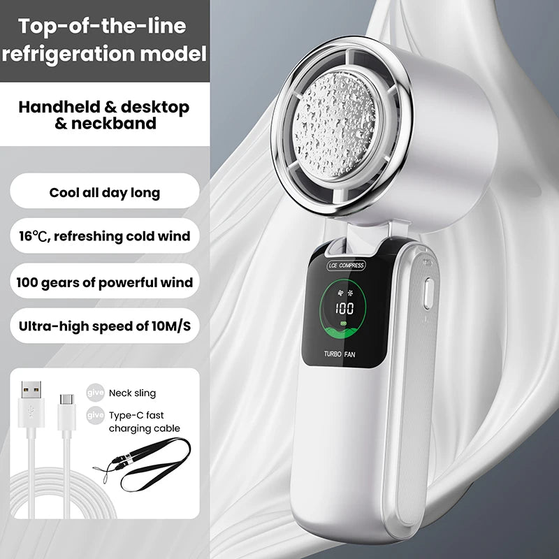 Portable Neck Fan 100 Speed Adjustable Mini Electric Outdoor Handheld