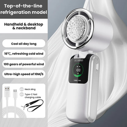Portable Neck Fan 100 Speed Adjustable Mini Electric Outdoor Handheld