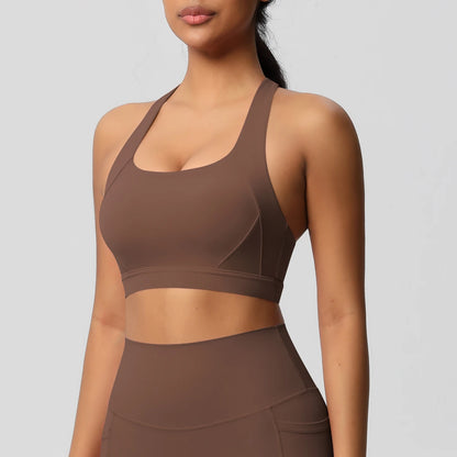 Women’s Yoga Bra Crop Top Nylon Elastane Supportive Sling Back