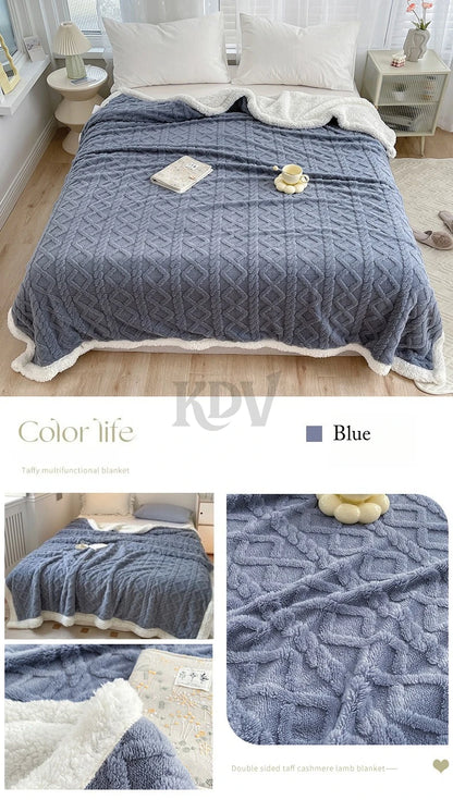Ultra Blanket With Double Layer Milk Velvet And Lambswool Warmth