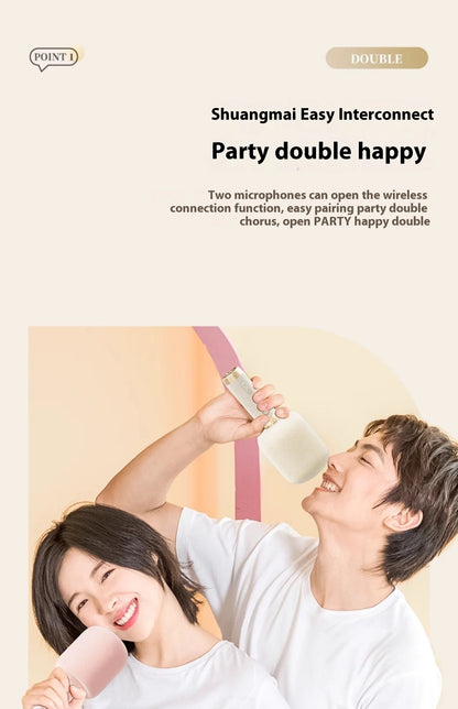 Wireless Karaoke Microphone with 6W Speaker for Home Entertainment