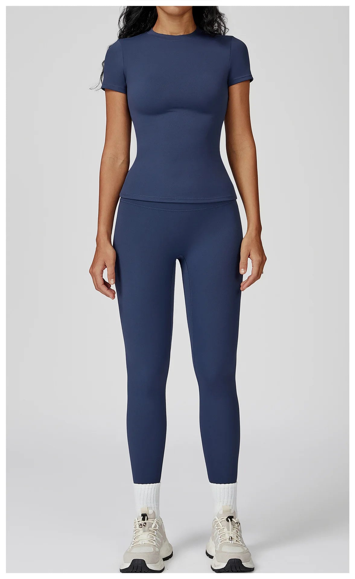 Women Yoga Set 2PCS Workout Set Sportswear Gym Clothing Fitness Long Sleeve High Waist Leggings Cycling Shorts WORKOUT REVOLUTION