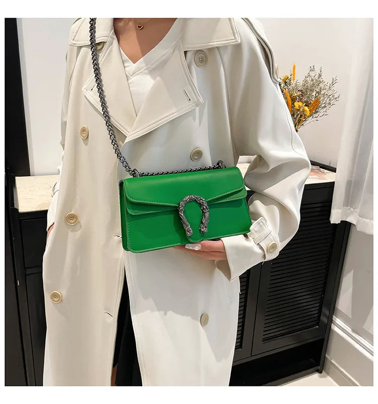 Square Crossbody Bag with Chain Strap for Women Durable Lightweight