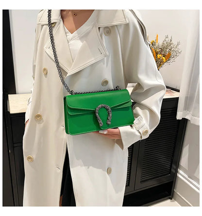 Square Crossbody Bag with Chain Strap for Women Durable Lightweight