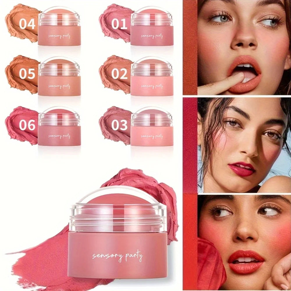 Waterproof Cream Blush Palette with Six Shades for All Skin Tones