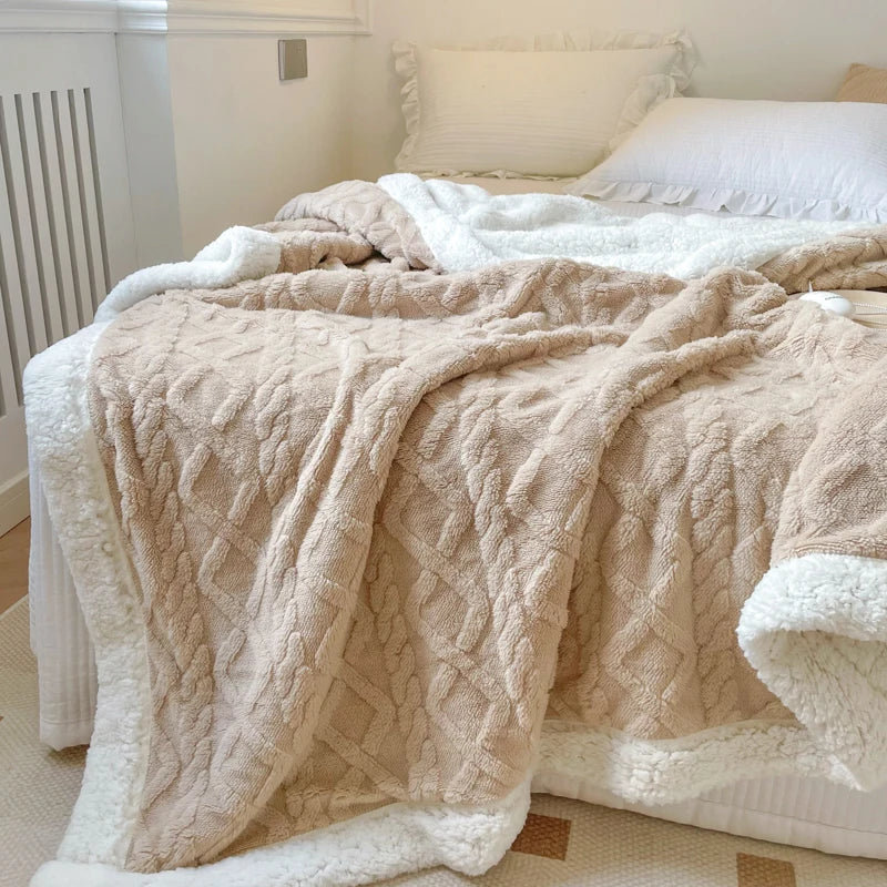 Ultra Blanket With Double Layer Milk Velvet And Lambswool Warmth