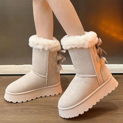 Weatherproof Slip-On Snow Boots for Women with Mid Calf Comfort