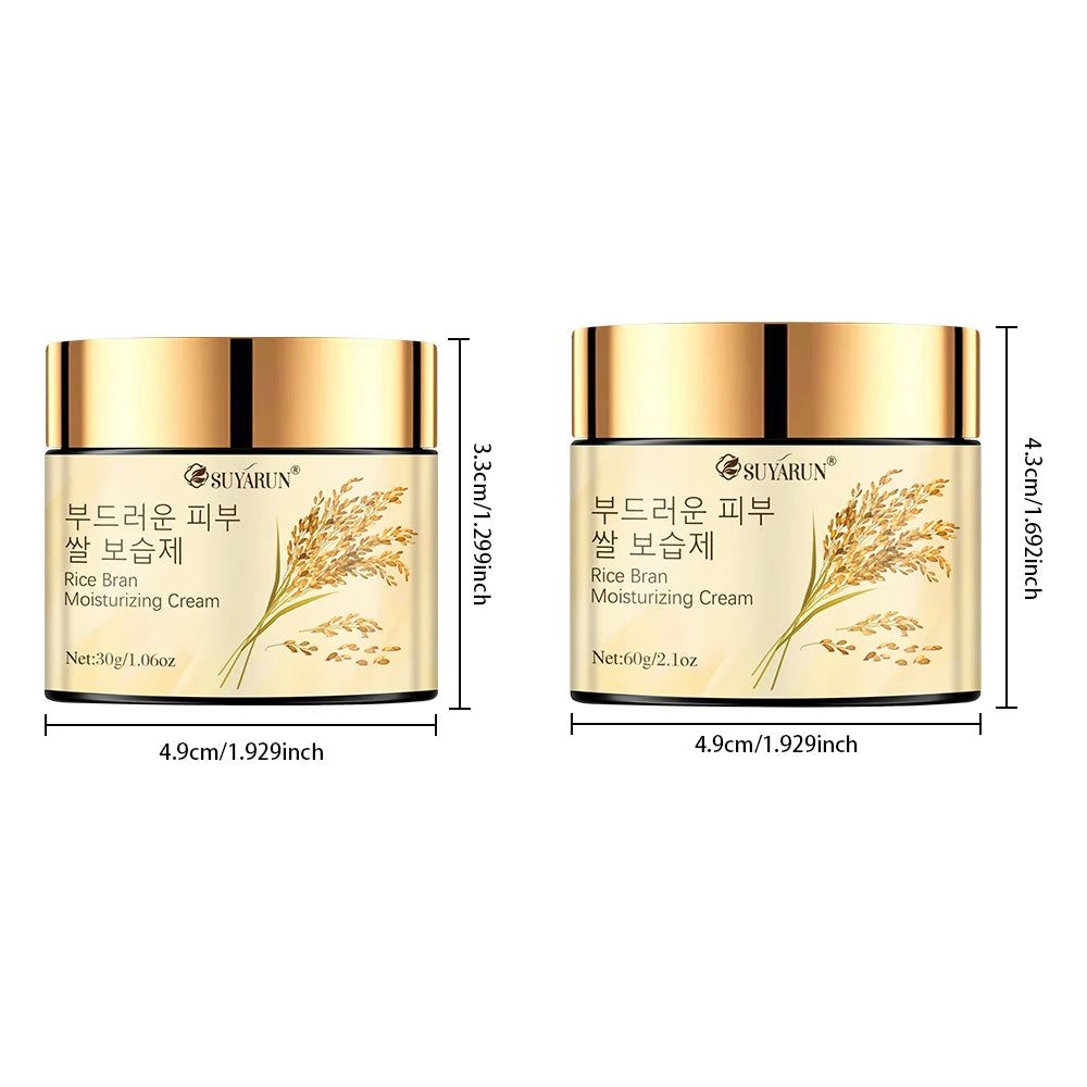 Korean Rice Extract Hydrating Facial Cream For Dry Sensitive Skin With 24 Hour Moisture Brightening