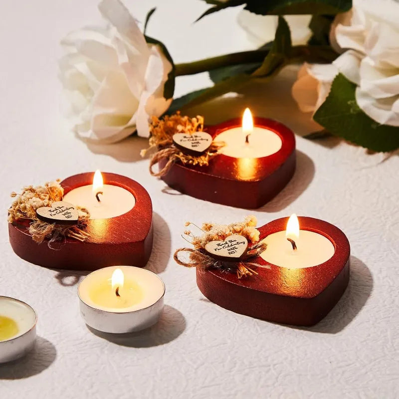 Wood Candle Holder Rustic Tealight Stand For Wedding Centerpieces