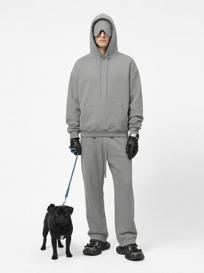 Unisex Cotton Blend Fleece Hoodie And Pants Set With Relaxed Fit And Soft Texture