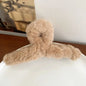Faux Fur Hair Claw for Women Elegant Acrylic Crab Barrette Hairpin Girl-Hair Accessories Furry Headwear Hair Claw Clip