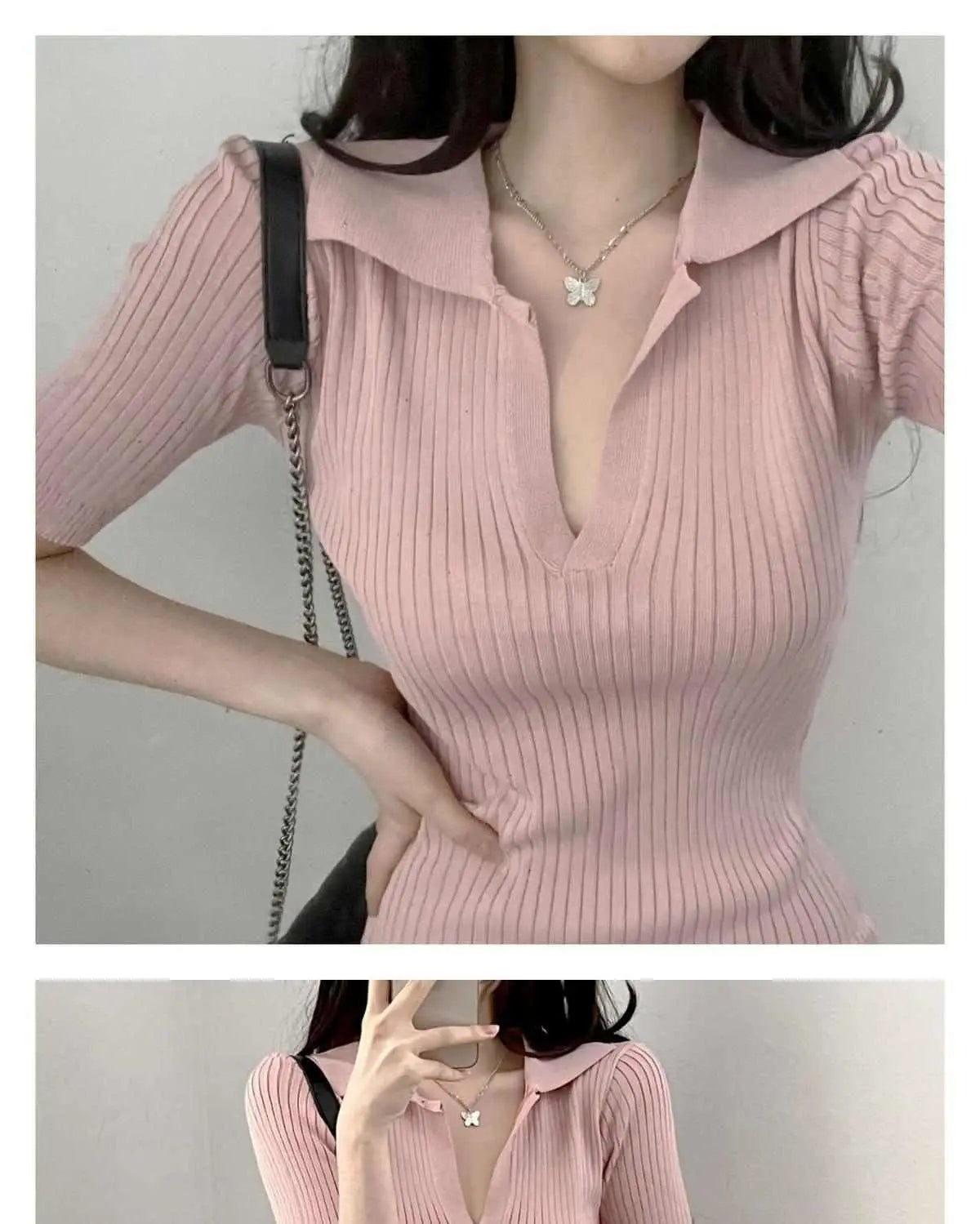 Breathable Dress with V-Neck and Empire Waist Knee Length for Effortless Daytime Style
