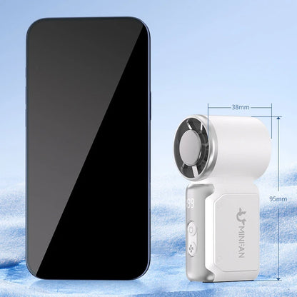 Portable Handheld Plastic Mini Fan With Led Display On The Go