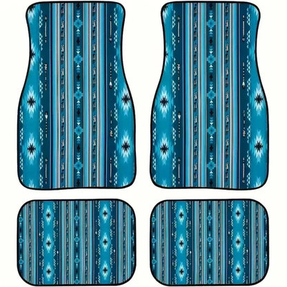 4Pcs Bohemian Car Floor Mats Rubber Back Heavy Duty Persian Carpet Dirty Resistant Car Decoration Car Floor Protector Rugs