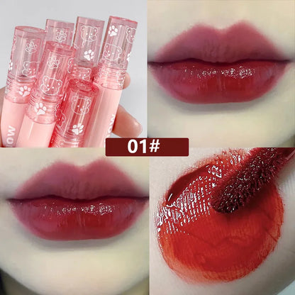 Hydrating Lip Gloss Long Lasting Translucent Red Brown Tint