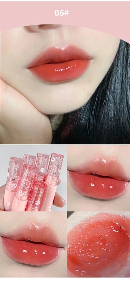 Hydrating Lip Gloss Long Lasting Translucent Red Brown Tint