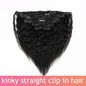 Clip ins Hair Extensions Real Human Hair 26 Inch Kinky Straight Clip ins 8 Pcs Brazilian Remy Hair Extensions for Women Natural