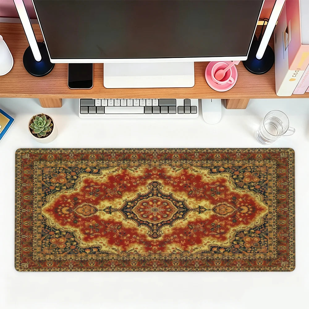 Persian carpet-pattern desk mat and mouse pad