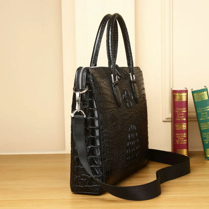 2025 New alligator Laptop Bags Cow Genuine Leather Men's Briefcase Luxury Brand Male Handbags Men Messenger 14 Inch Computer Bag