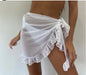 Women's Polyester Wrap Skirt With Tatting Edge Detailing And Tailored Tie Closure