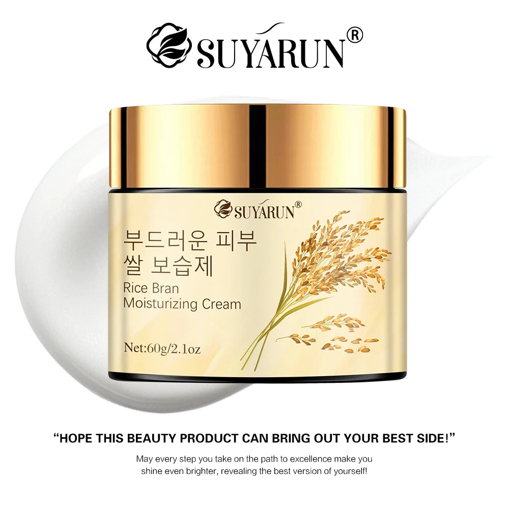 Korean Rice Extract Hydrating Facial Cream For Dry Sensitive Skin With 24 Hour Moisture Brightening
