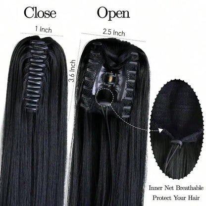 Heat-Friendly Clip-In Ponytail Extensions for Instant Length and Fullness with Natural Look