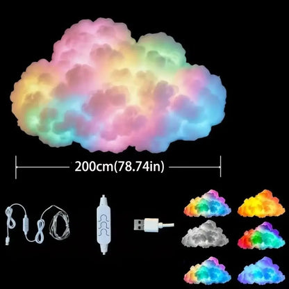 USB LED cloud lamp with music-responsive color-changing glow