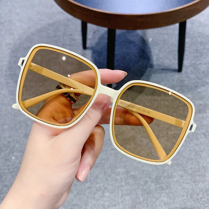 Oversized Sunglasses with Mirrored Gradient UV400 Lenses for Women