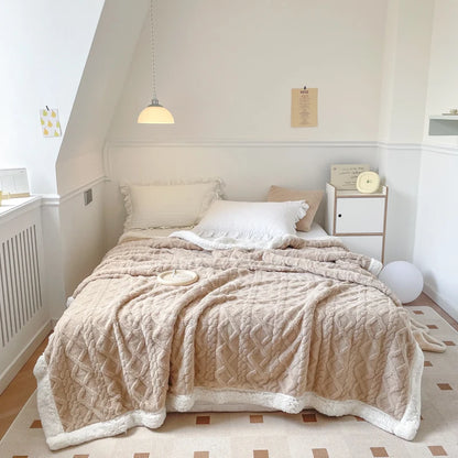 Ultra Blanket With Double Layer Milk Velvet And Lambswool Warmth