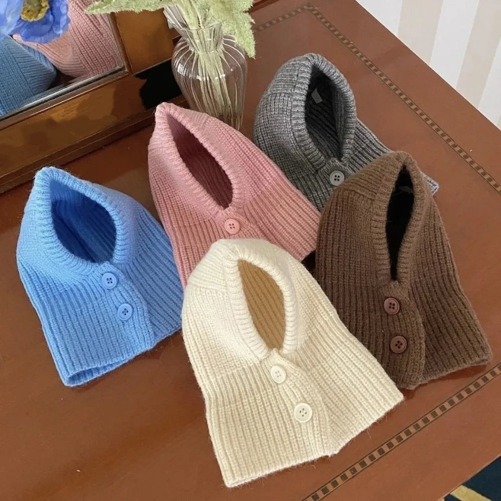 Dog Knitted Hat With Hooded Scarf Wool Cozy Winter Look