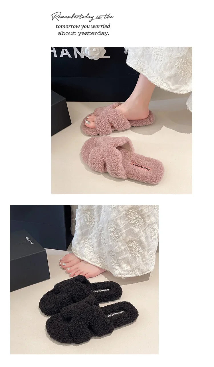 Soft Slippers with Faux Fur Lining for All Day Indoor Outdoor Warmth