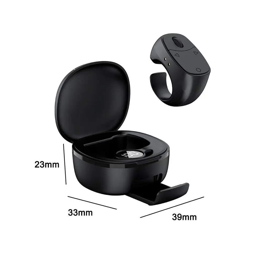 Bluetooth Ring Remote Control One Click Selfie Page Turning Roller Fingertip Controller for Phone Liking Scrolling Hands Free