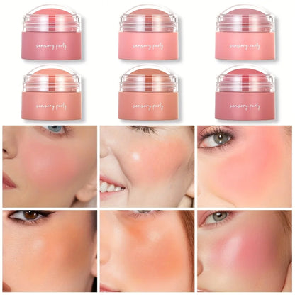 Waterproof Cream Blush Palette with Six Shades for All Skin Tones