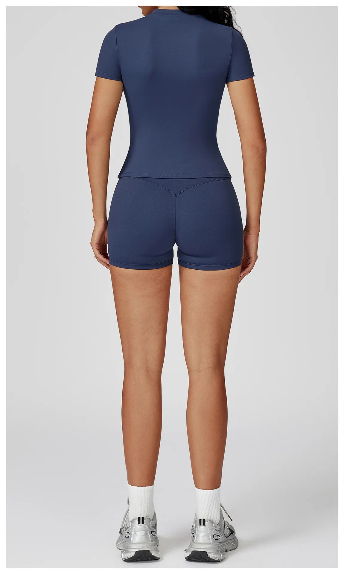 Women Yoga Set 2PCS Workout Set Sportswear Gym Clothing Fitness Long Sleeve High Waist Leggings Cycling Shorts WORKOUT REVOLUTION