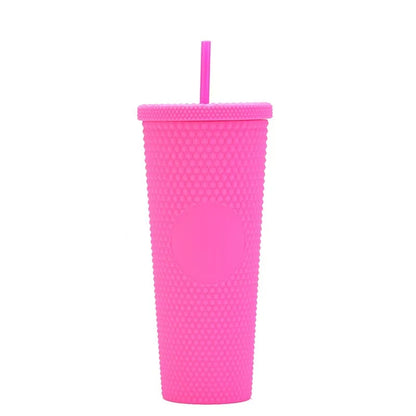 2026 Luxury Diamond Cold Cup Tumbler with Straw | Double Wall Iced Coffee Cup | Starbucks-Style Reusable Cup